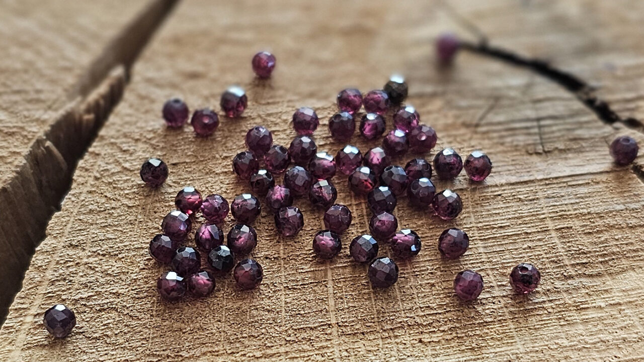 granat koraliki do biżuterii handmade polskiej produkcji