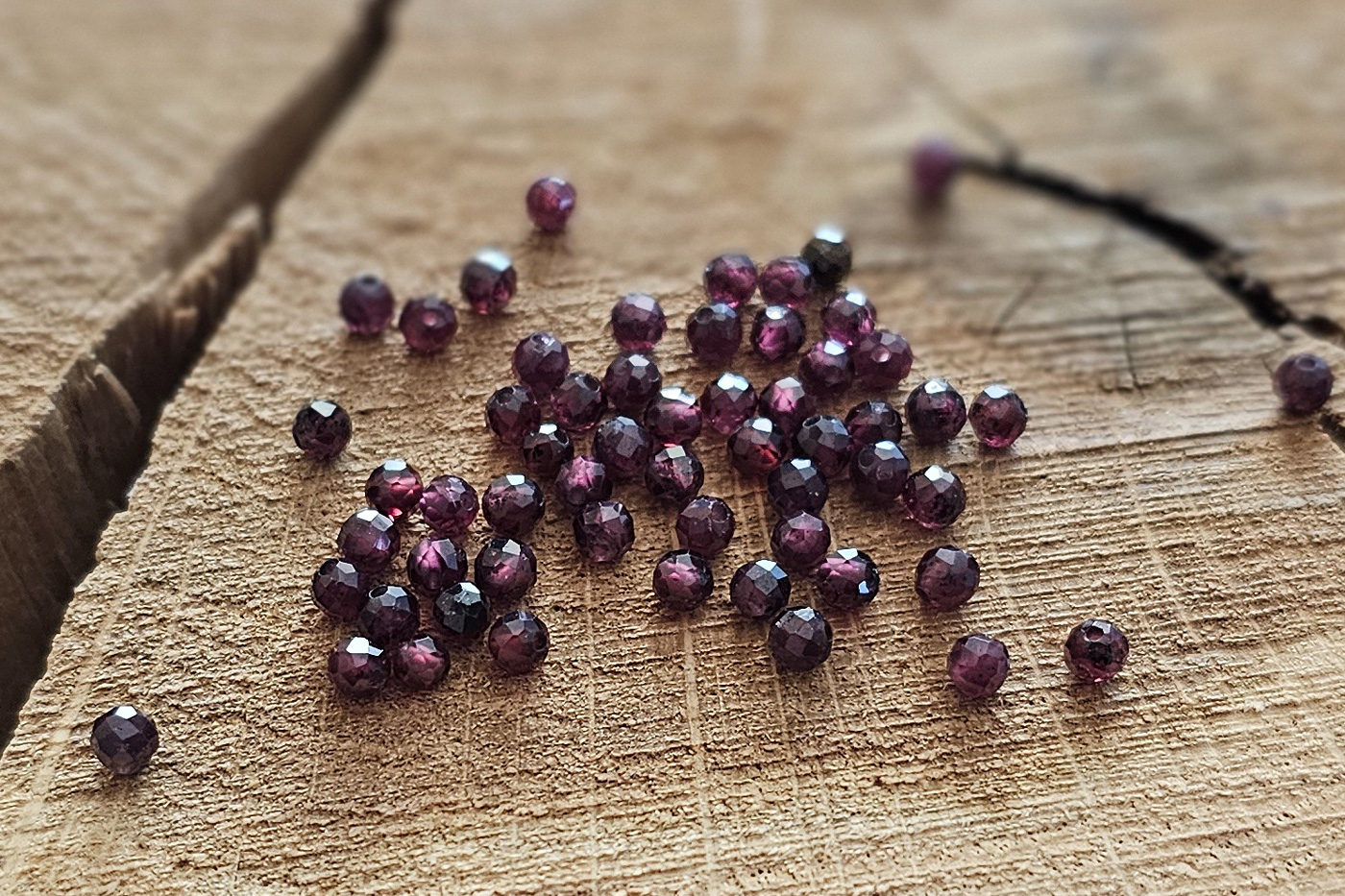 granat koraliki do biżuterii handmade polskiej produkcji