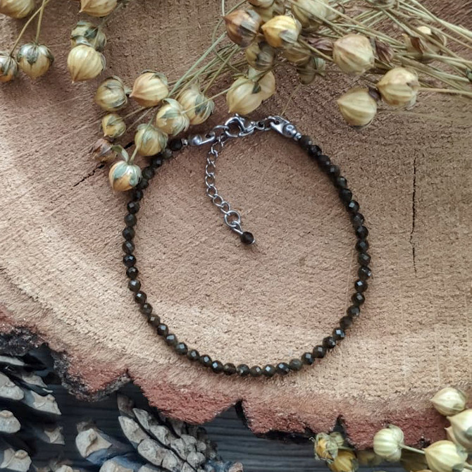 Bransoletka z obsydianem - Autumn Forest III - obrazek 3