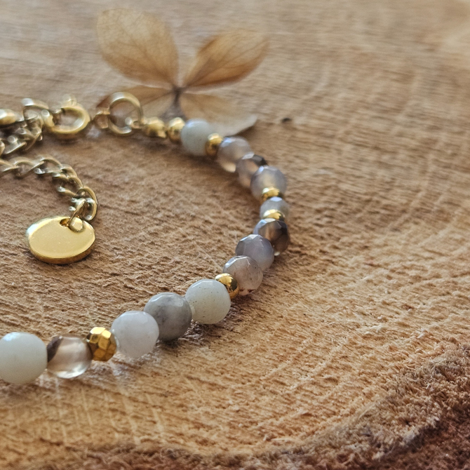 Bransoletka z agatem i amazonitem - obrazek 3