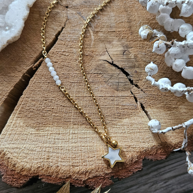 Naszyjnik z gwiazdką i kamieniem księżycowym - obrazek 6