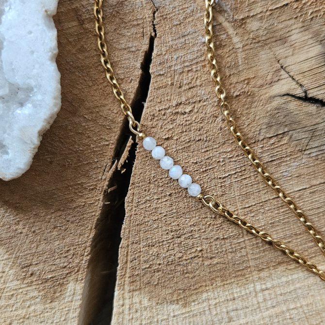 Naszyjnik z gwiazdką i kamieniem księżycowym - obrazek 3